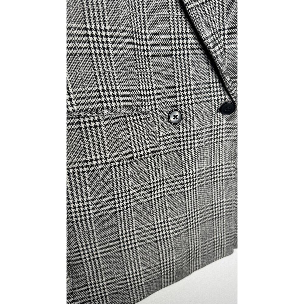 2018s GAP Glen Plaid Double Breasted Blazer Jacket Gray Black Size L/XL 14 NWT - Picture 9 of 15